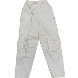 Vintage Hands On Beige Cotton Blend Utility Pants Women's Size 7‎ LPK Made USA